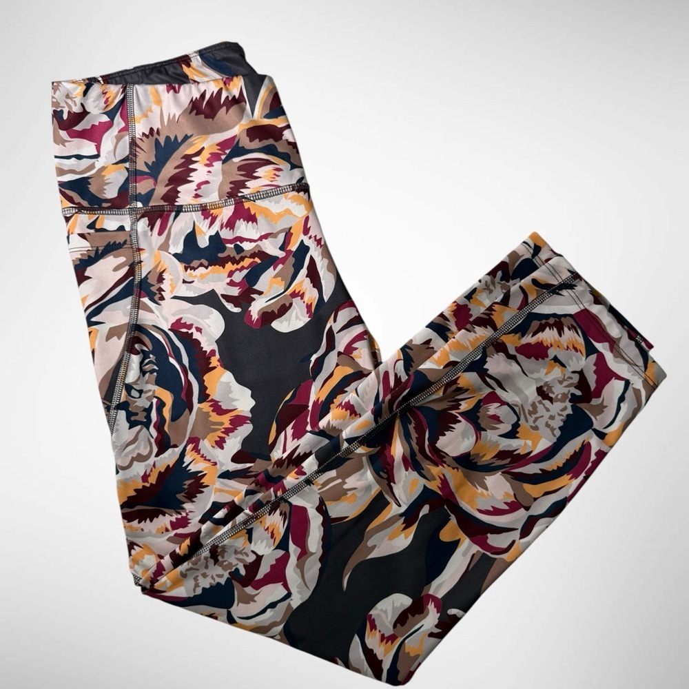 Nanette Lepore Play Abstract Floral 7/8 Leggings w/ Pocket | Size L - Picture 2 of 12